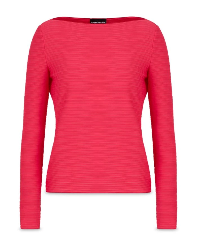 Stretch Jacquard Jersey Long Sleeve Top