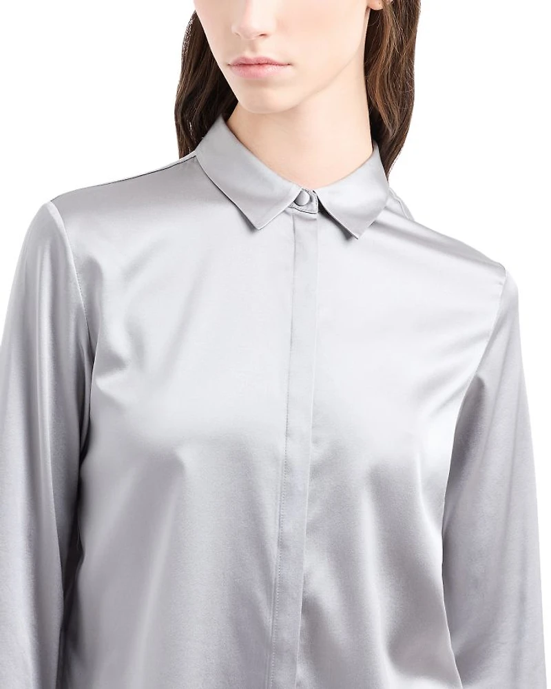 Button Up Shirt Stretch Silk