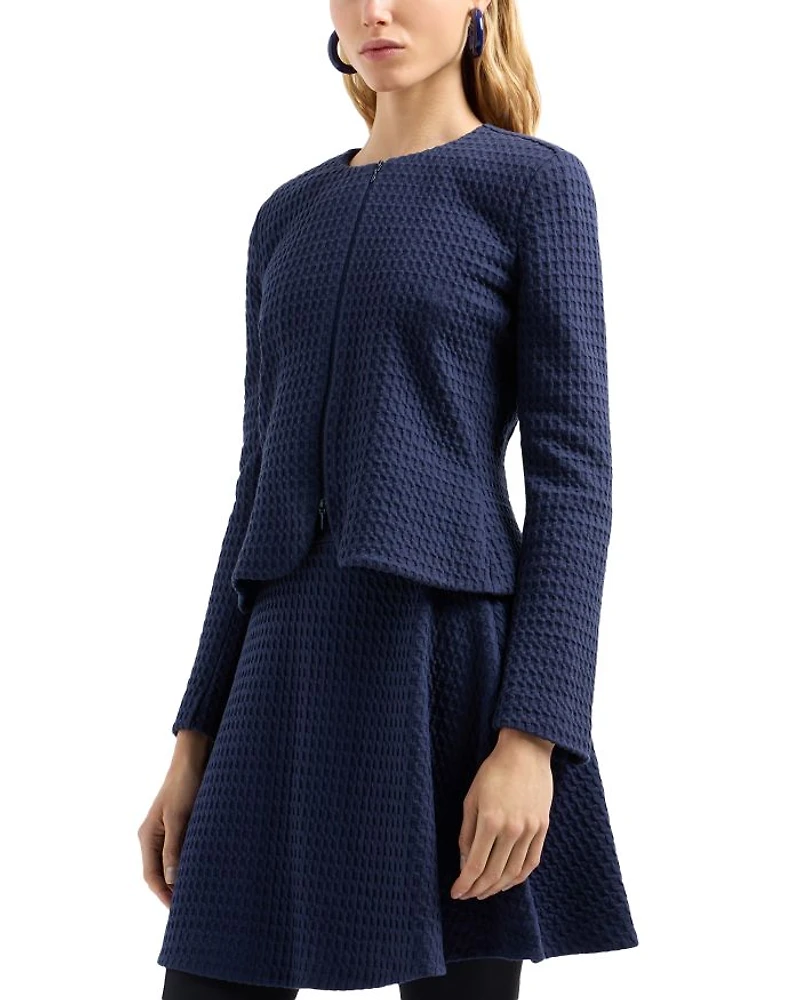 Waffle Effect Knit Flared Skirt