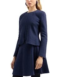 Waffle Effect Knit Flared Skirt
