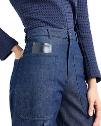 High Rise Cargo Jeans Dark Denim