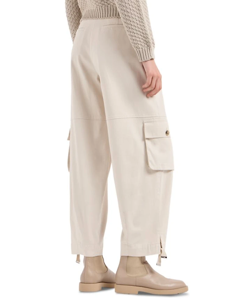 Stretch Cotton Gabardine Trousers with Carpenter Pockets