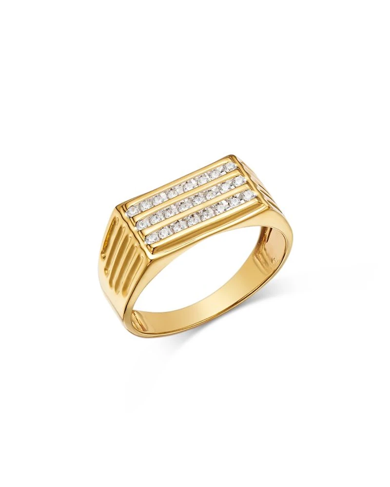 Men's 14K Yellow Gold Diamond Ring, 0.25 tcw
