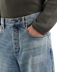 Relaxed Fit Stonewashed Jeans Blue