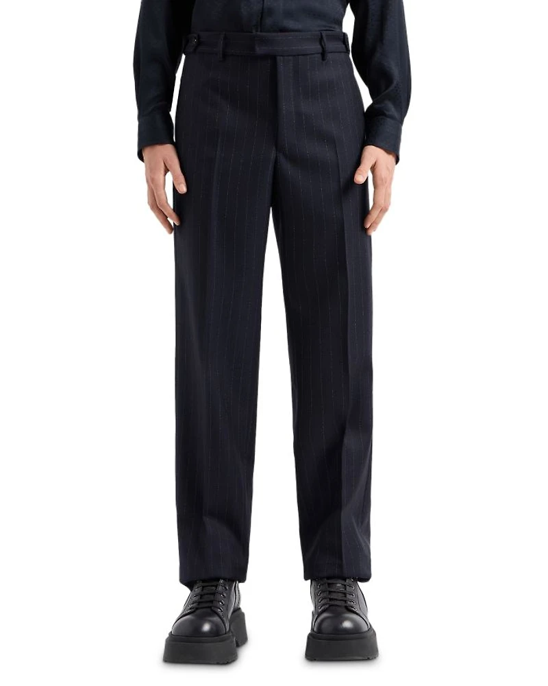 Wool Stretch Stripe Regular Fit Pants