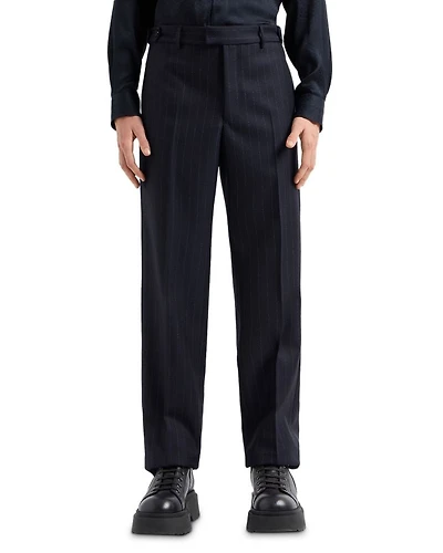 Wool Stretch Stripe Regular Fit Pants