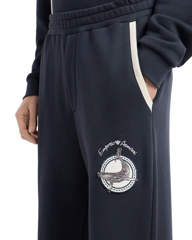 Cotton Twill Whale Patch Regular Fit Joggers