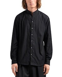 Emporio Armani Stretch Cotton Button Up Shirt with Guru Collar