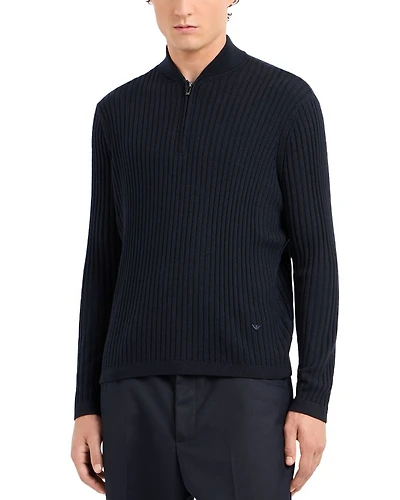 Rib Knit Quarter Zip Sweater