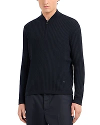Rib Knit Quarter Zip Sweater