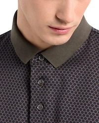 Cotton Jersey Hexagon Jacquard Regular Fit Polo Shirt