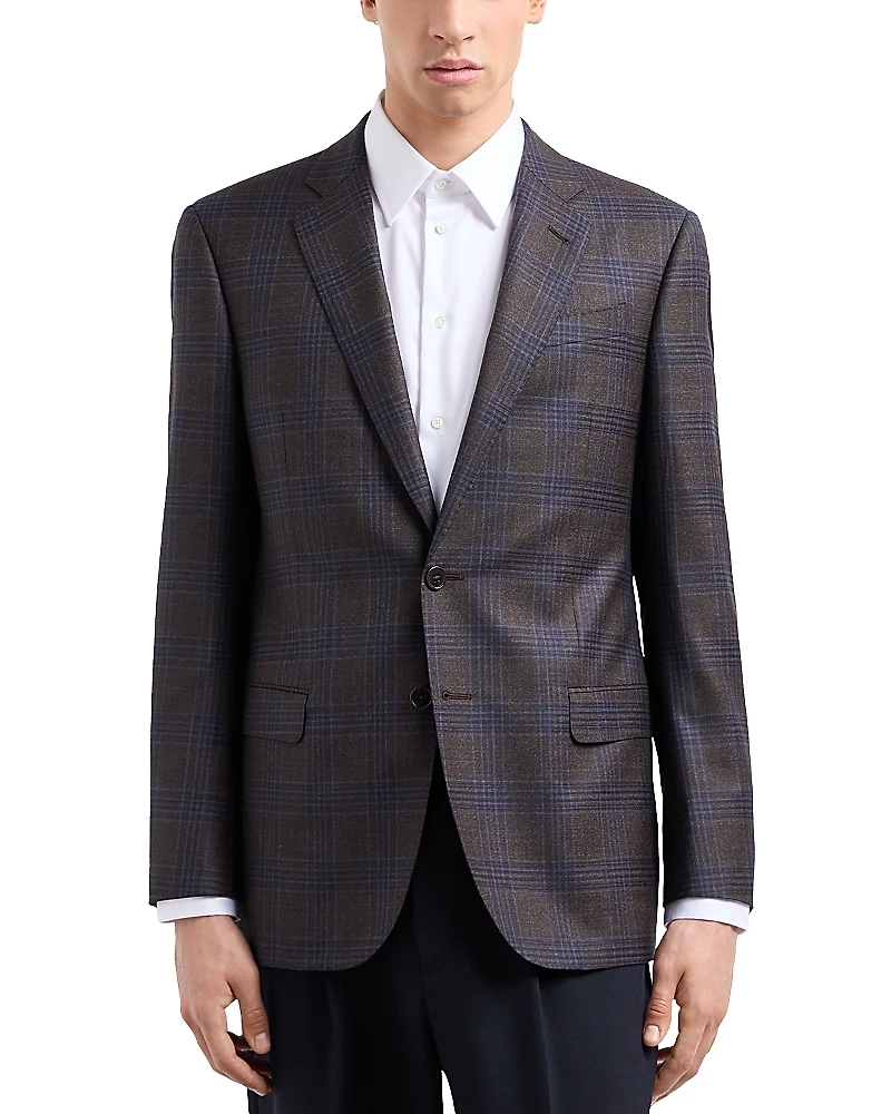 Emporio Armani Plaid Wool Blazer