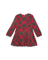 Girls' Long Sleeve Ruffle Dress Holiday Plaid - Little Kid