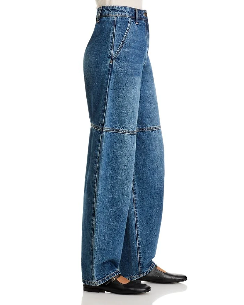 High Rise Barrel Jeans Indigo