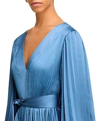 Nadie Solid Pleated Maxi Dress