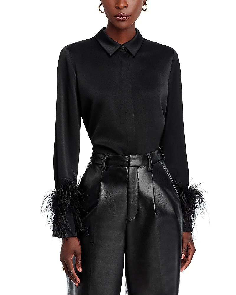 Kobi Halperin Murphy Feather Trim Blouse