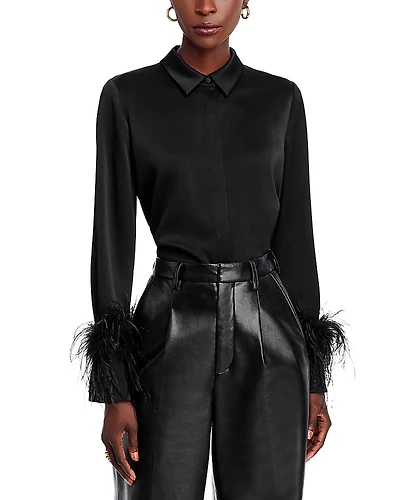 Kobi Halperin Murphy Feather Trim Blouse