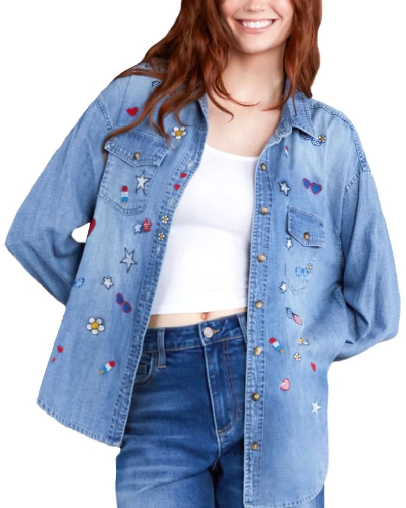 Celebration Embroidered Chambray Shirt