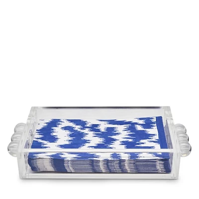 Lucite Guest Towel Holder Tray with Bubble Handles