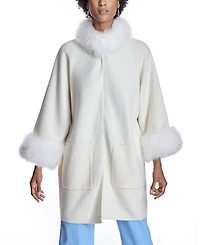 Cashmere Kimono with Goat Trim