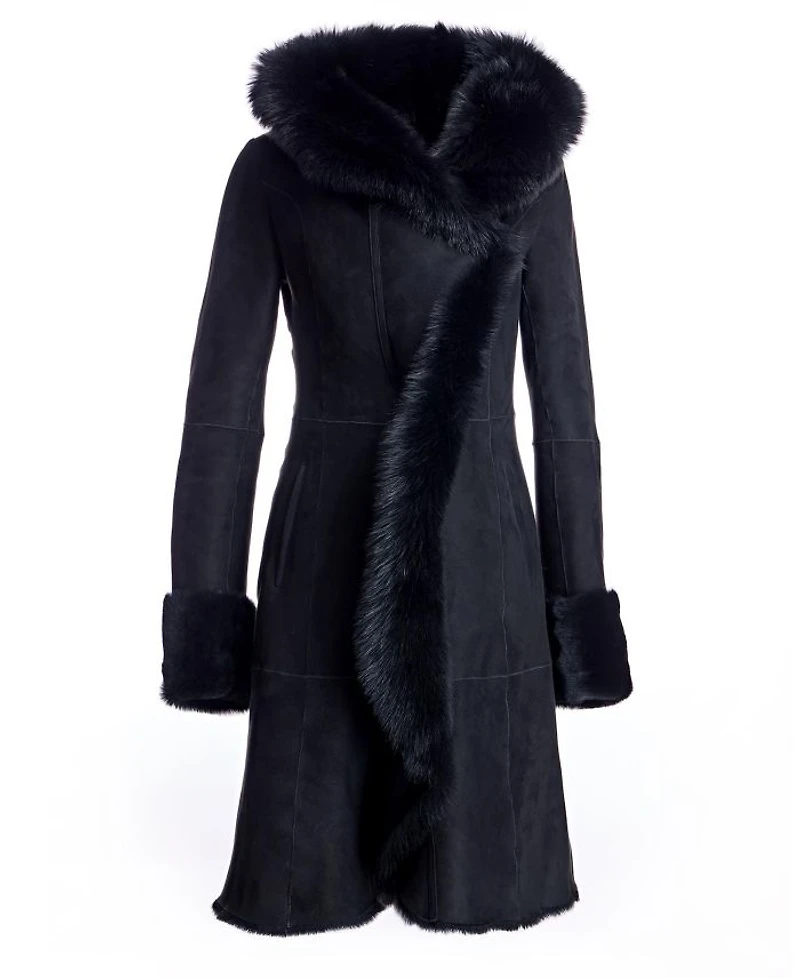 Hooded Shearling Coat