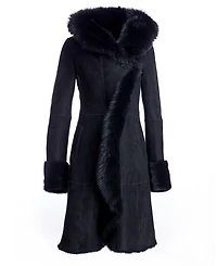 Hooded Shearling Coat