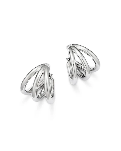 Bloomingdale's Fine Collection Triple Tube Huggie Hoop Earrings