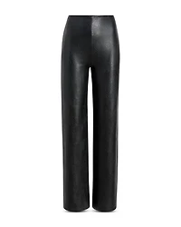 Faux Leather Wide Leg Pants