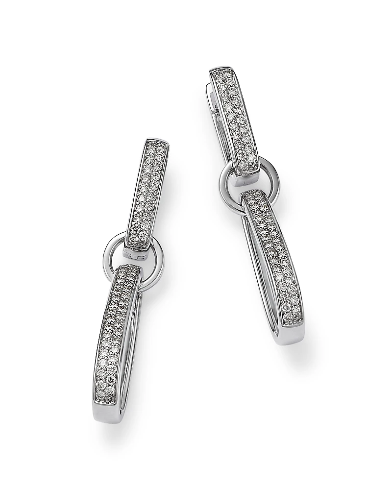 Bloomingdale's Fine Collection Diamond Double Row Drop Hoop Earrings