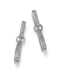 Bloomingdale's Fine Collection Diamond Double Row Drop Hoop Earrings