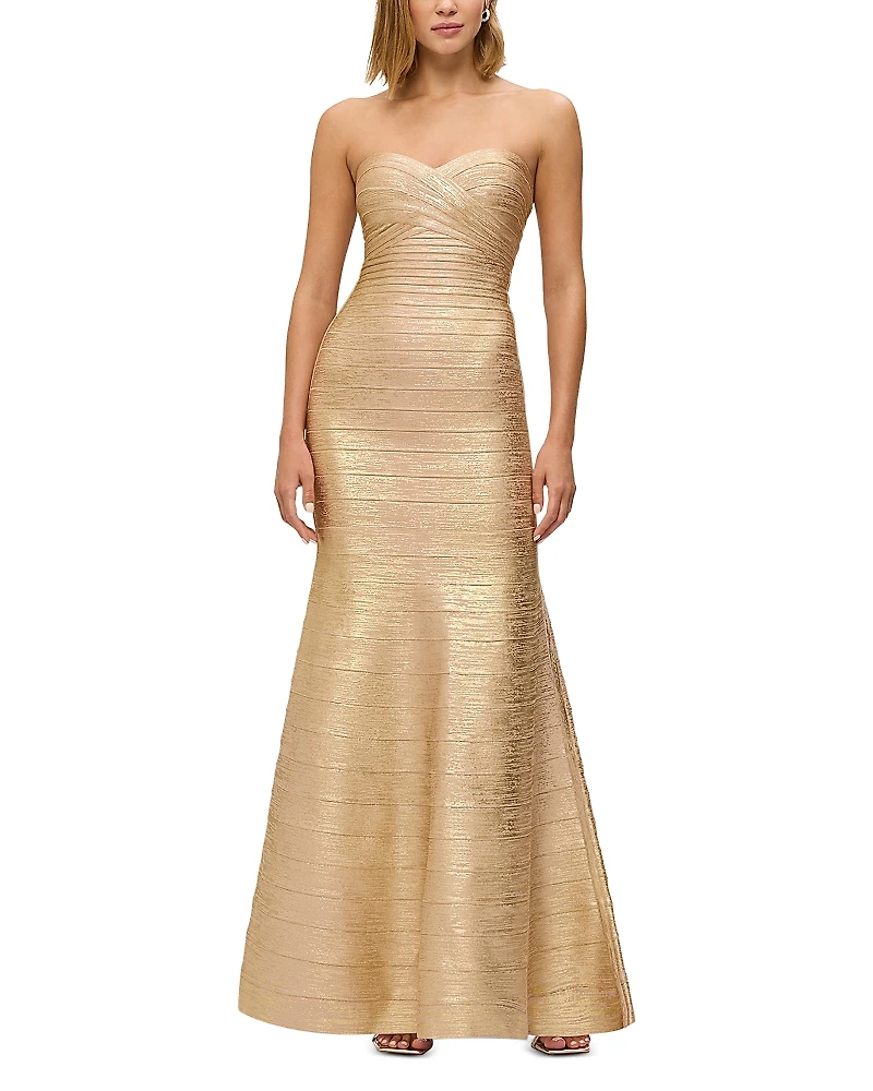 Herve Leger The Metallic Sara Gown