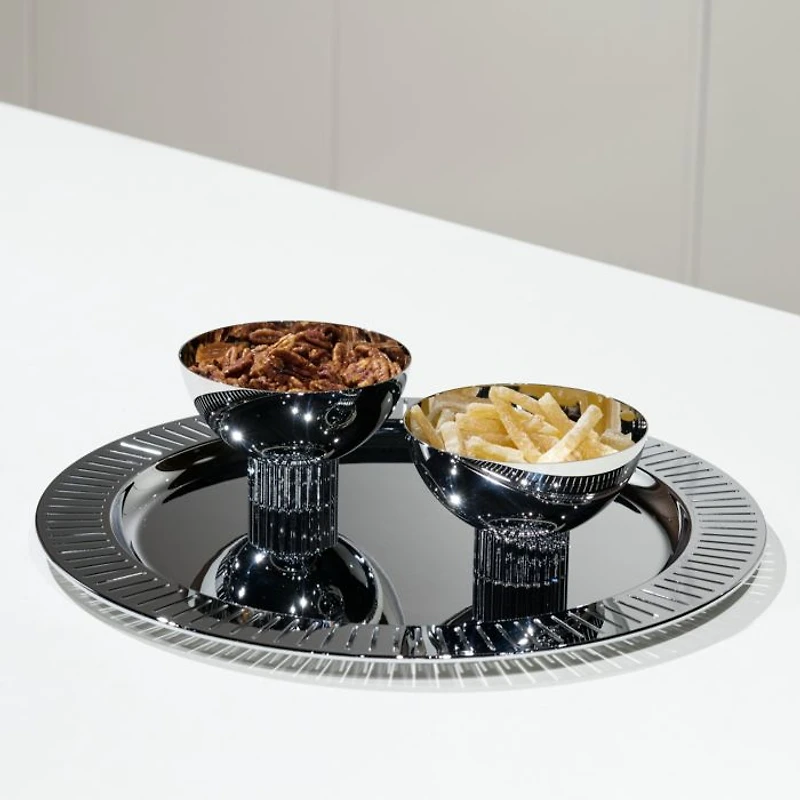 Striations Serving Tray Round