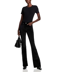 Beverly High Rise Velveteen Skinny Flare Jeans Black