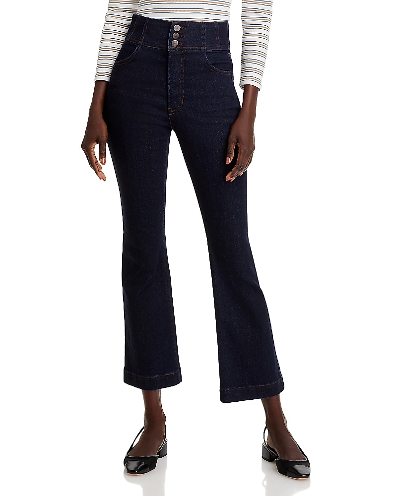 Veronica Beard Carson Corset Waist Kick Flare Jeans