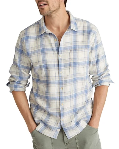 Cotton Stretch Plaid Regular Fit Button Down Selvage Shirt
