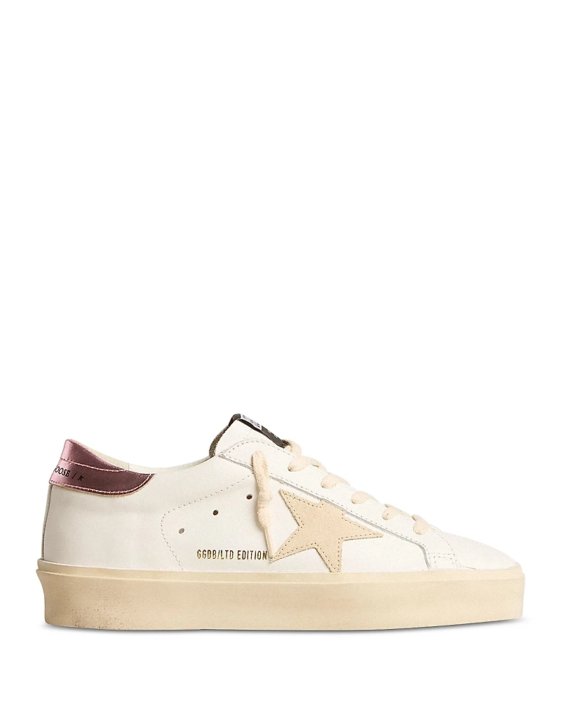 Golden Goose Women's Hi Star Almond Toe Patch Platform Sneakers
