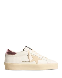 Golden Goose Women's Hi Star Almond Toe Patch Platform Sneakers