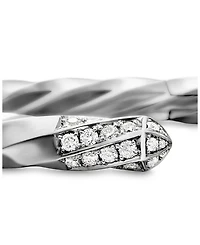 Cable Edge Bracelet in Recycled Sterling Silver with Pavé Diamonds