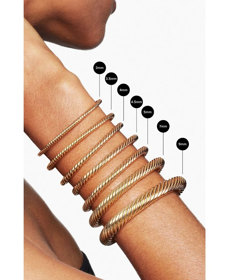 Cable Flex Bracelet 18K Yellow Gold with Diamonds, 4mm