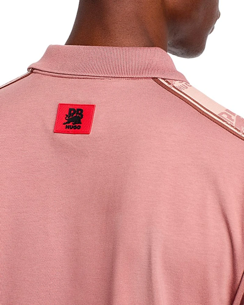 Drack Cotton Logo Taped Relaxed Fit Polo Shirt