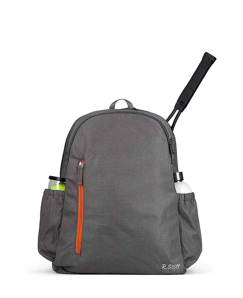 Ame & Lulu Charcoal/Orange R. Scott Tennis Backpack