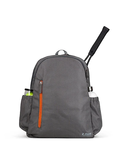 Ame & Lulu Charcoal/Orange R. Scott Tennis Backpack