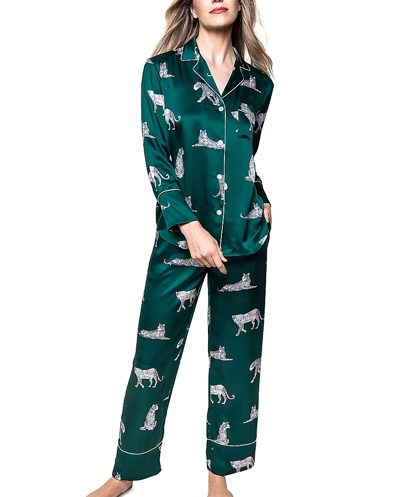 Petite Plume Panthere De Luxe Silk Pajama Set