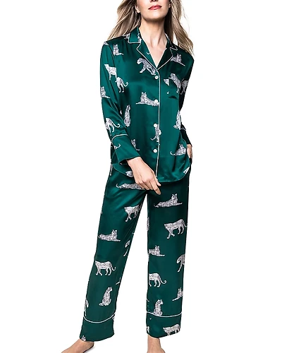 Petite Plume Panthere De Luxe Silk Pajama Set