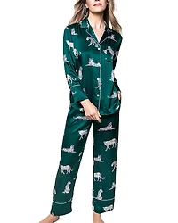 Petite Plume Panthere De Luxe Silk Pajama Set