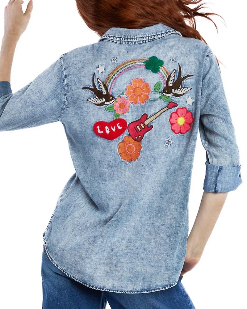 Birds of a Feather Denim Shirt