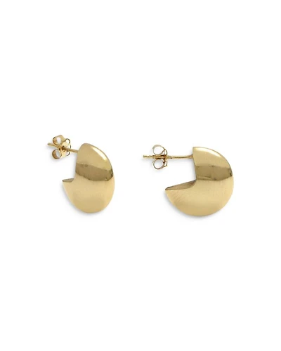 14K Yellow Gold Open Disc Hoop Earrings