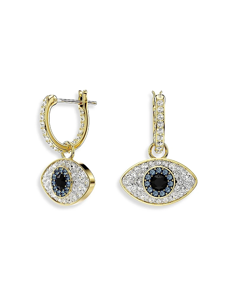 Swarovski Symbolica Crystal Evil Eye Charm Hoop Earrings