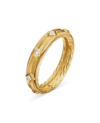 18K Yellow Gold Modern Renaissance Ring with Diamonds