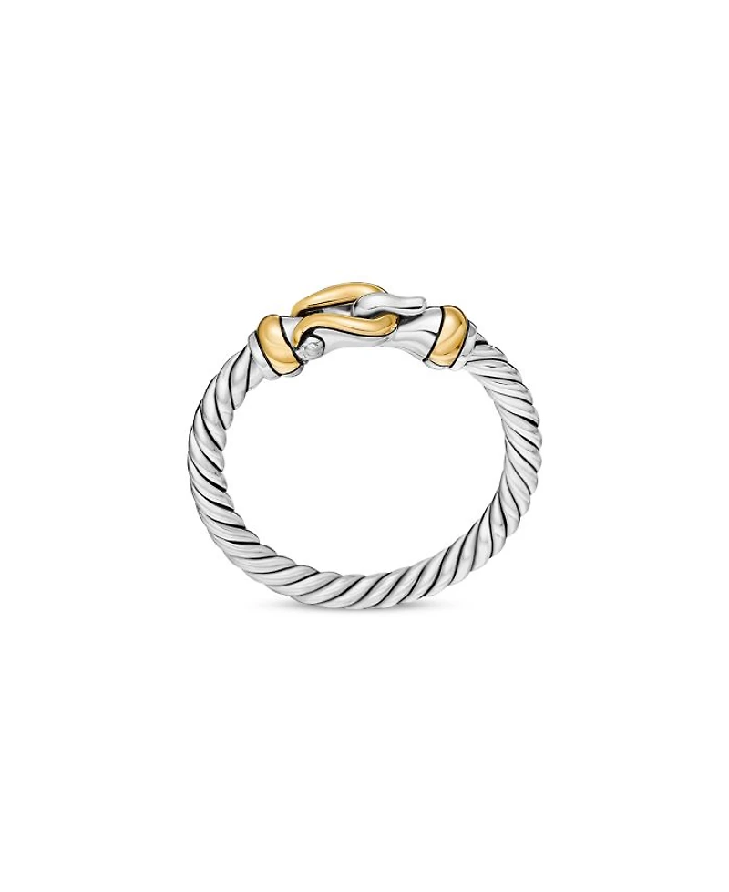 Petite Buckle Ring with 18K Yellow Gold